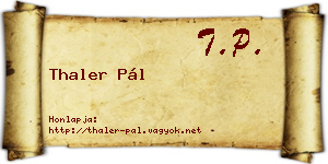 Thaler Pál névjegykártya